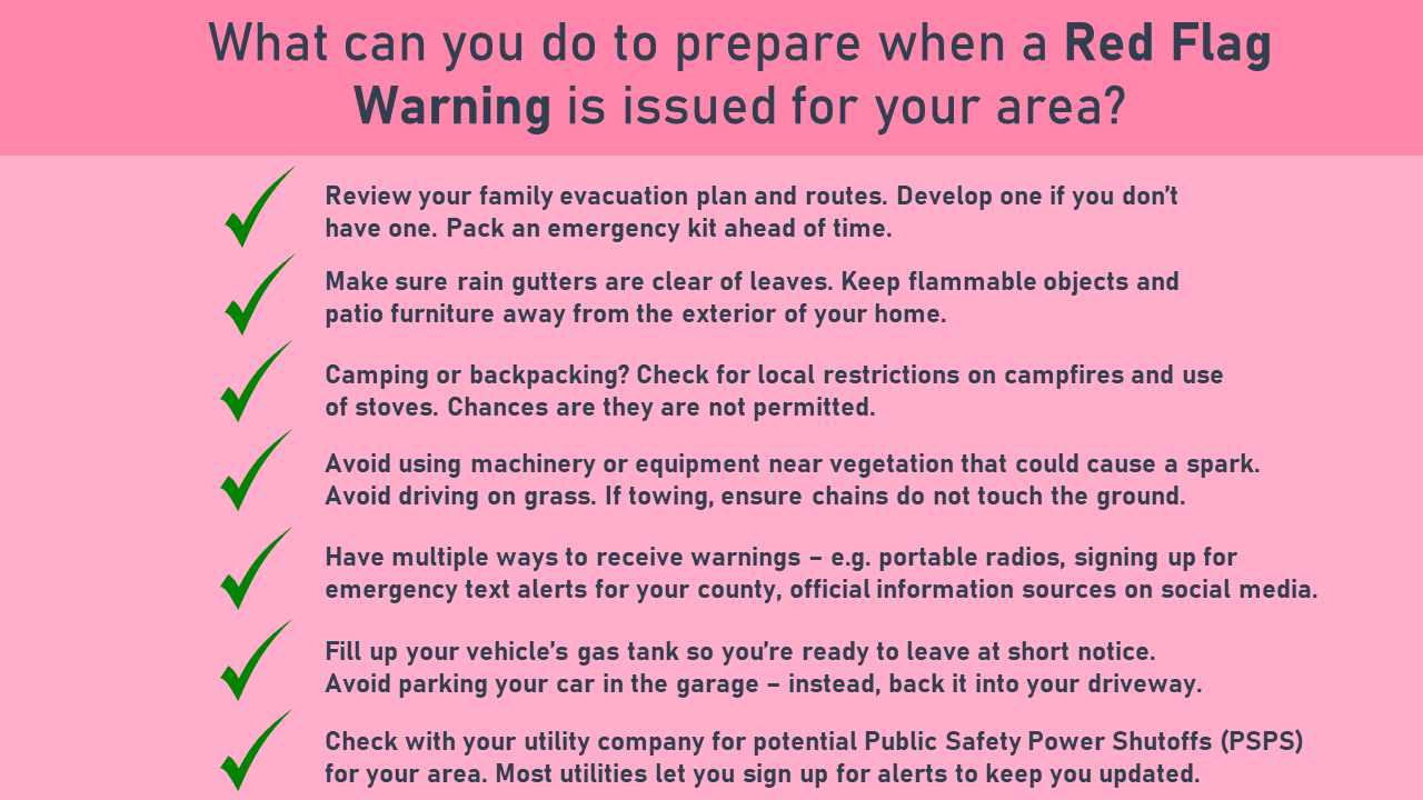 Red Flag Warning Precautions
